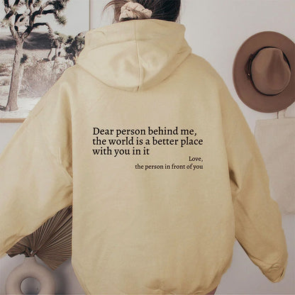 Sweat à capuche unisexe avec imprimé lettre et poche kangourou, tendance et