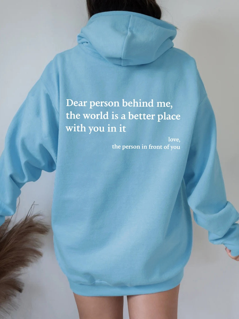 Sweat à capuche unisexe avec imprimé lettre et poche kangourou, tendance et