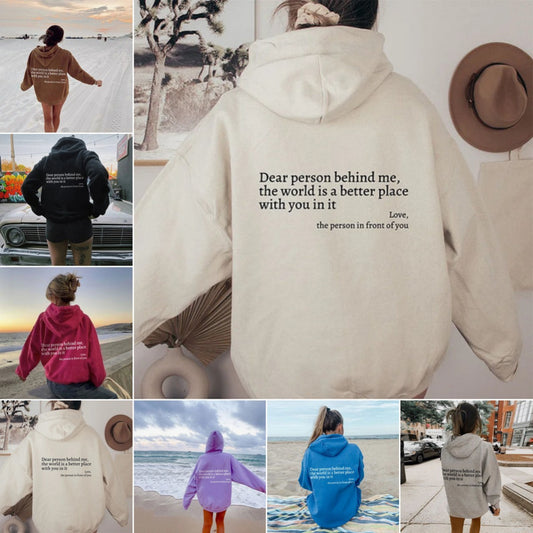 Sweat à capuche unisexe avec imprimé lettre et poche kangourou, tendance et